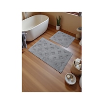 Buççin Online Mağaza Lyraa Pamuklu Banyo Paspas Takımı 60x100 50x60 Gri+-001 Pamuk Polyester Gri Çok Renkli