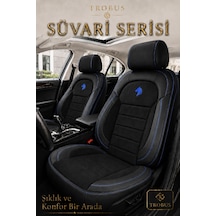 Ford Kuga 2008-2012 Uyumlu Süvari Serisi Siyah Mavi Premium Tay Tüyü Koltuk Kılıfı