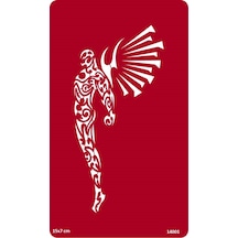 Airbrush Tattoo Kanatlı Adam Tribal Yapışkanlı Stencil Süsleme Ve Boyama Kalıbı
