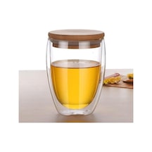 Perotti Çift Cidarlı Bambu Kapaklı Bardak 350 ML