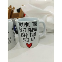 You're The Best Papaw Kupa - En İyi Papaw Büyükbaba Seramik Bardak Hediyesi 325ml Beyaz - Çok Renkli