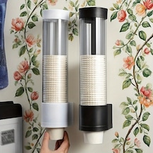 Fochsia Delmeli Tutucu Siyah Duvar Askılı Bardak Rafı Ofis Mutfak Siyah