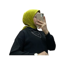 Armine Jakarlı V Desenli Eşarp 1036 Yağ Yeşili