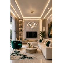 Vienna Led Sarkıt Gold Avize,3 Renk Yanabilen Modern Avize,salon Led Avize
