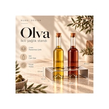 Olva Paslanmaz Çelik İkili Yağlık Seti Cam Şişeli Modern Tasarım Minimalist Zeytinyağı Ve Sirkelik Standı Gri - 935569786 Gri