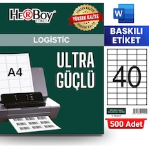 Herboy Hb-1040 52,5 X 29,7 Mm A4 Baskılı Laser Etiket 500 Adet