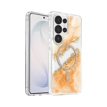 Onegif Samsung Uyumlu Galaxy S26 Ultra Lotus Simli Magsafe Kapak - Turuncu Uuczmk47kulaklık3-1
