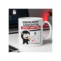 İş Hayatı Temalı İsim Alanlı Esprili Kupa Bardak Tasarım 283 Beyaz Beyaz