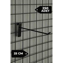 25 Cm 250 Adet Siyah Tel Pano Kancası Raf Askısı Siyah