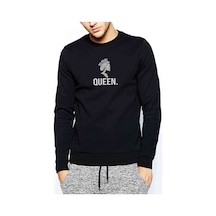 Couple Goals Baskılı Siyah Erkek Örme Sweatshirt