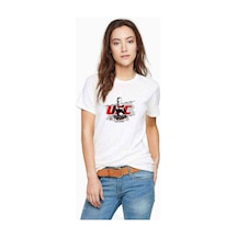 Khabib Nurmagomedov Baskılı Beyaz Kadın Tshirt