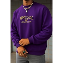 Monte Carlo Baskılı Unisex Sweatshırt Mor