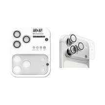 İphone 17 Pro Max Uyumlu Anti-reflective 2in1 Kamera Lens Koruyucu Parmak İzi Bırakmaz, Tam Kaplama Lens Koruma, 9h Dayanıklı Şeffaf Kamera Koruyucu Gümüş, İphone 17 Pro Max