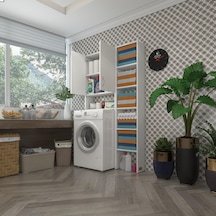 Kenzlife Çamaşır Makinesi Dolabı Veronikamaksmdf Byz 180 096 20 % 100 Mdf Full Mdf Banyo Arkalıksız Raflı Çok Renkli