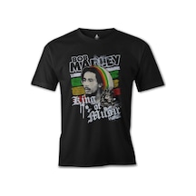 Bob Marley - King Of Music Siyah Erkek Tshirt