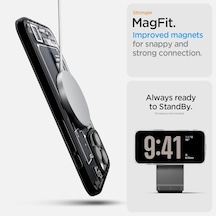 16 Pro Max İle Uyumlu İnce Magsafe Kılıf Ultra Hybrid Sararmaya Dayanıklı Duraclear Hava Kanalı Teknolojisi Askeri Sınıf Koruma Magfit Zero One Tasarım Kapak - Acs08004 50 x 22