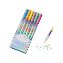 Valicaer 6 X Renkli Jel Kalem, Renk Gradyan Gökkuşağı Jel Kalemli El Yazısı Kalemi, 0,8 Mm Sihirli Neon Jel Kalem Çok Renkli
