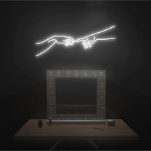 Hand Of God Figürlü Neon Tabela Beyaz