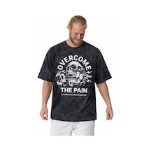 Overcome The Pain Fitness Gym Bodybuilding Sporcu Baskılı Unisex Siyah
