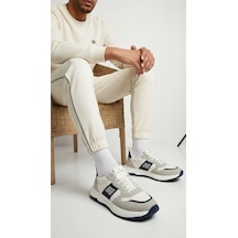 Voyager E435 Krem Erkek Deri Günlük Sneaker Krem