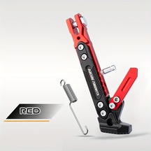 Chuangyinshop 1pc Red Ayarlanabilir Alaşım Motosiklet Yan Sehpası Universal 150kg Kapasite Kıcry