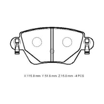 Ford Mondeo 01/04 Arka Fren Balatası 1,8/2,0/2,5 Disk 115,8x51,6x15 Bramax - Fren Ve Ekipmanları