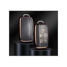 Autohan Keys Lüks Land Rover Range Rover Vouge Sport Uyumlu Siyah-gold Nano Akıllı Anahtar Kılıfı, Premium Koruyucu Kılıf