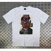 Stoned&Fame Unisex Beyaz Tişört Baskılı T-shirt Beyaz