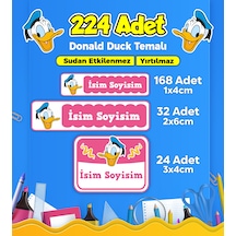 Okul Kreş Kişiye Özel İsim Etiket Seti Donald Duck Temalı - Model 87 Çok Renkli
