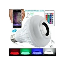 Gece Lambası Bluetooth Hoparlör Rgb Ledli Lamba Kumandalı Mp3 Çalar Ampul Renkli Ampul, , Tek Ebat