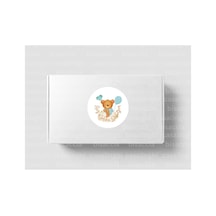 Hoş Geldin Bebeğim Etiketi Ayıcık Baskılı Yuvarlak Mat Çıkartma Cute Round Sticker 4 Cm 45 Adet Çok Renkli
