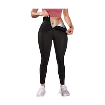 Mistirik Sauna-tayt Model Yağ Yakan  Iki Beden Incelten Yüksek Bel Agraflı Sauna Termal Tayt SiYAH