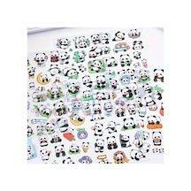 Kolbi Craft 1 Sayfa 20 Adet Şeffaf Panda Sticker Sevimli Kawaii Abanoz