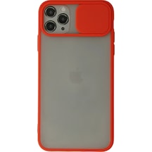 Ilkeshop Newface Apple iPhone Uyumlu 11 Pro Kılıf Palm Buzlu Kamera Sürgülü Silikon - Kırmızı