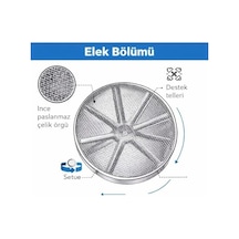 Paslanmaz Çelik Un Ve Pudra Şekeri Eleği Tek Elle Kullanılan Otomatik Elek, 3 Fincan Kapasiteli Flour Sifter, İnce Eleme İçin Dayanıklı Mutfak Aleti, Kek, Kurabiye Ve Pasta Yapımı İçin