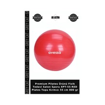 Premium Pilates Ürünü Fizik Salon Sporu Xpt-55-red Plates Topu Kırmızı 55 Cm 800 Gr