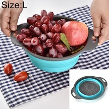 Cbtx Yaratıcı Katlanır Sebze Meyve Depolama Sepeti Organizatör Drenaj Sepeti, L, Boyut: 29.5 23.5 10cm Mavi