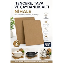 2 Adet Tencere Tava Çaydanlık Altı Nihale 22x30 Cm Mdf Sıcak Altlığı Mutfak Tezgah Koruyucu Açık Kahverengi