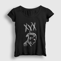 Presmono Kadın Neon Xxxtentacion T-shirt Siyah