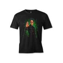 Matrix  Bullets Baskılı Siyah Erkek Tshirt 001
