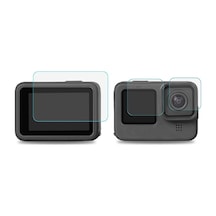 Ayex Hero 9 Temperli Cam Ekran Koruyucu Gopro Hero 9 10 11 12 13 Black Uyumlu