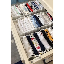 4 Adet Dolap Ve Çekmece İçi Çok Amaçlı Düzenleyici Medium-m Boy Kumaş 45 X 20 Beyaz Diğer