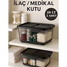 2 Adet 20 Litre Saklama Kutusu Çok Renkli