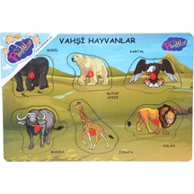 Ony-328 329 Onyıl Ahşap Tutmalı Vahşi Hayvanlar