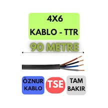 Öznur 4x6 Ttr Kablo Metre Seçenekli Siyah - 90 Metre