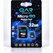 Qar Microsdxc Hafıza Kartı 32 Gb, Sd Adaptörlü, U1 Class 10, 100 Mb/s