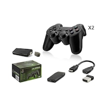 Retro Oyun Stick Hdmi Çift Gamepad Seti 2.4g Kablosuz - Siyah Hd327