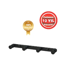 Çelik Banyo Paslanmaz Pirinç Mat Siyah Flora Askılık Dörtlü Askılık Banyo Askısı Siyah