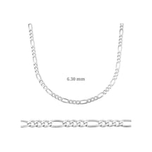 6.30 mm Gümüş Figaro Zincir - 180 mikron