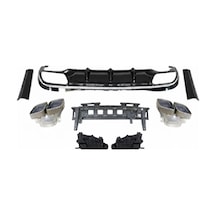 Autogp Mercedes W223 S63 Arka Tampon Difüzörü Ve Egzoz Ucu Seti Krom
